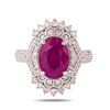 Image 1 : 4.55 ctw BURMESE Ruby and 0.90 ctw Diamond Platinum Ring (GIA CERTIFIED)