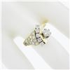 Image 7 : Vintage 14k Yellow Gold 0.90 ctw Prong & Pave Set Diamond Statement Cocktail Rin