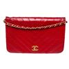 Chanel Red Leather Full Flap Shoulder Bag