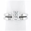 Vintage 14K Gold 0.50 ctw Emerald Cut Diamond Engagement Ring Matching Band Set