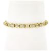 Image 1 : 6.5" 14k Yellow Gold 2.30 ctw Prong Set Diamond Covered Polished Link Bracelet