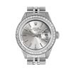 Image 2 : Rolex Ladies Stainless Steel Silver Index Diamond Bezel Date Wristwatch With Rol
