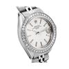 Image 3 : Rolex Ladies Stainless Steel Silver Index Diamond Bezel Date Wristwatch With Rol