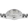 Image 4 : Rolex Ladies Stainless Steel Silver Index Diamond Bezel Date Wristwatch With Rol