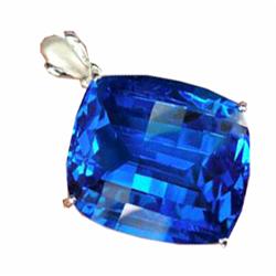 115.70ct Sterling Pendant Fancy Cut Blue Topaz Brazil (JEW-1660)
