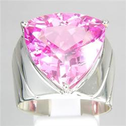 63.65ct Sterling Trillion Ring Size 10 Hot Pink Topaz (JEW-1650)
