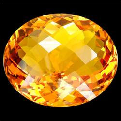 134.85ct Jumbo Orange Yellow Citrine Oval Checker Cut (GEM-19178)