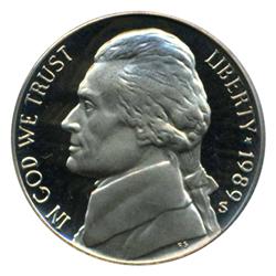 1989S Jefferson Nickel PROOF PCGS Top Graded DCAM (COI-4429)