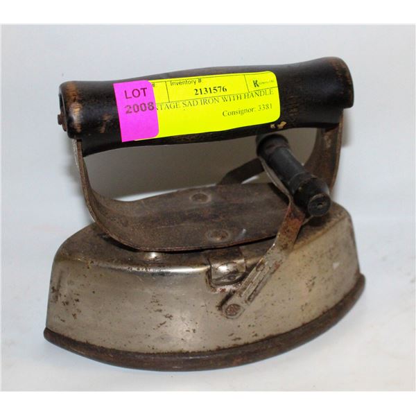 VINTAGE SAD IRON WITH HANDLE