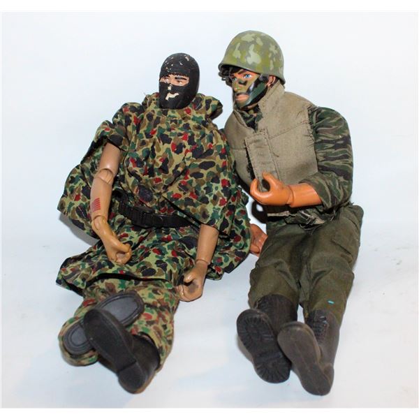 2 MILITARY 12 INCH ACTION FIGURES FAIR CONDITION
