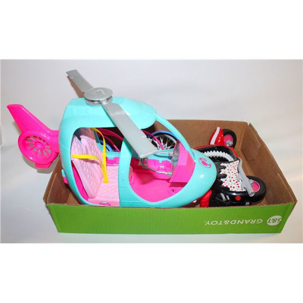 BARBIE HELECOPTER + MOTORCYCLE + BICYCLE