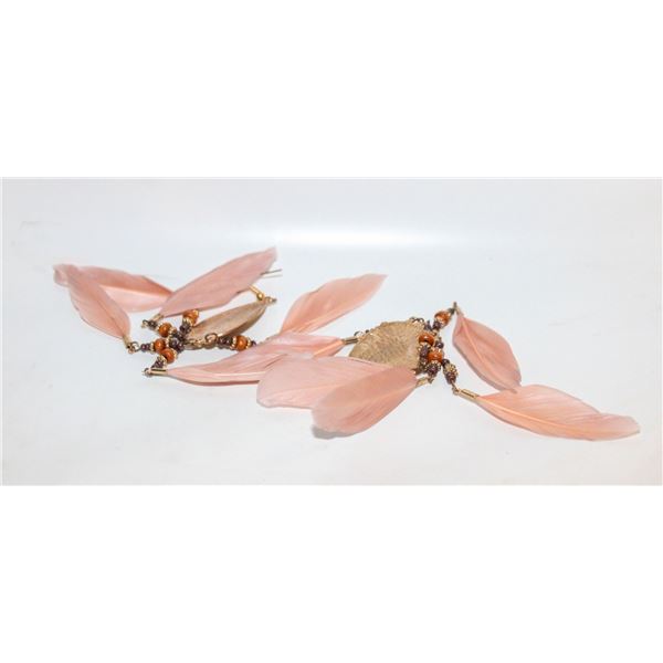 HANDMADE INDIGENOUS STYLE FEATHER THEME EARRINGS