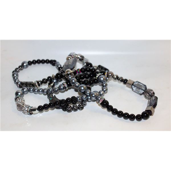 HANDMADE BLK/SILVER LONG CUSTOM NECKLACE