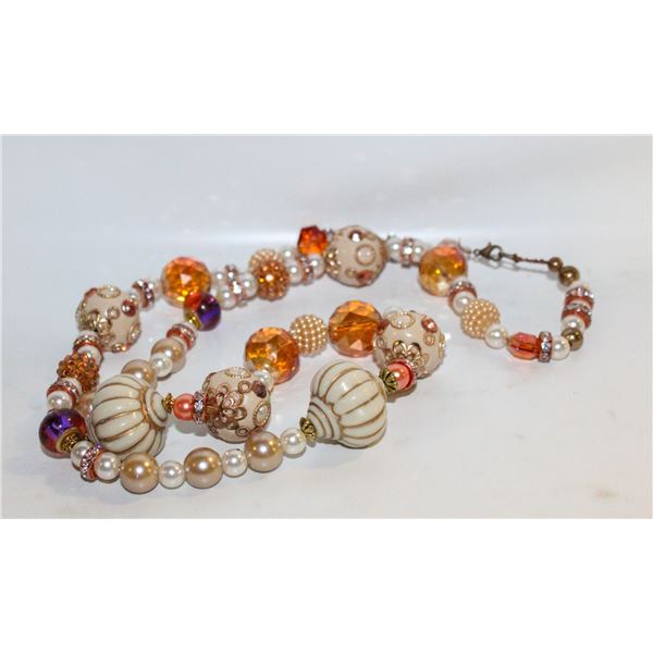 HANDMADE CREAM/AMBER TONE JEWELED CUSTOM