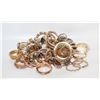 Image 1 : LARGE COLLECTION OF GOLD TONE RINGS UNKNOWN METAL