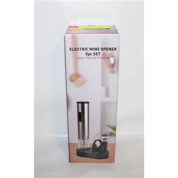 ELECTRIC WINE OPENER 5 PIECE SET NEW OPEN POUR
