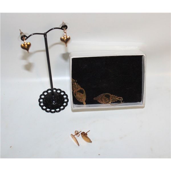 (3) PAIRS ASSORTED ESTATE EARRINGS