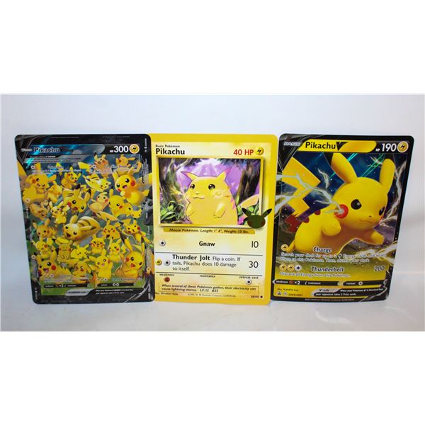 3 JUMBO PIKACHU CARDS V-UNION INCLUDES AN