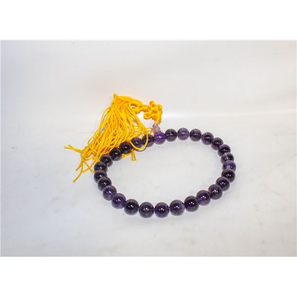 BUDDHIST AMETHYST PRAYER BRACELET PURPLE WITH