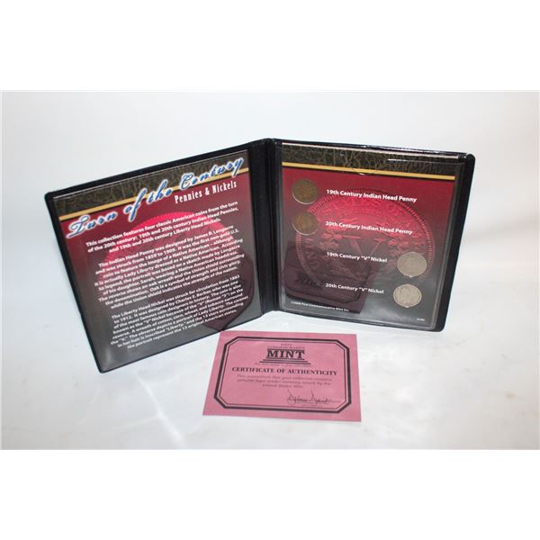 TURN OF THE CENTURY PENNIES & NICKELS SET W/COA