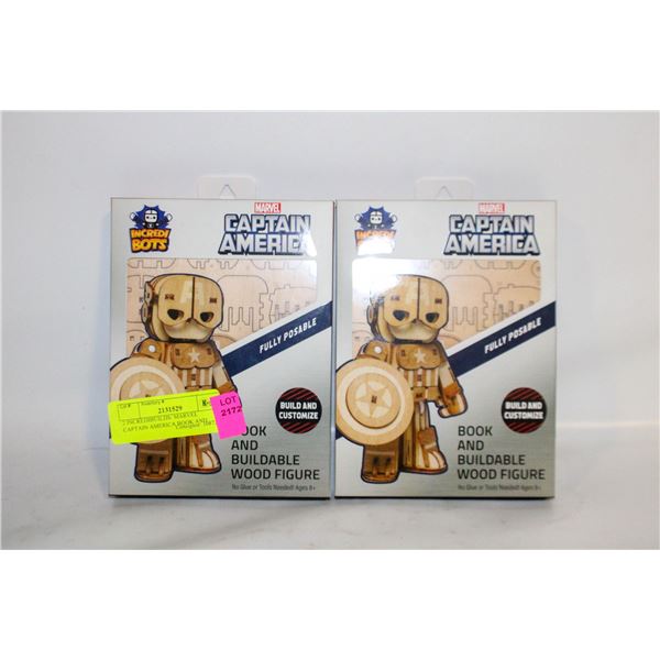 2 INCREDIBUILDS: MARVEL CAPTAIN AMERICA BOOK AND