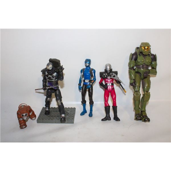 ACTION FIGURE LOT: HALO, POWER RANGERS, FORTNITE,