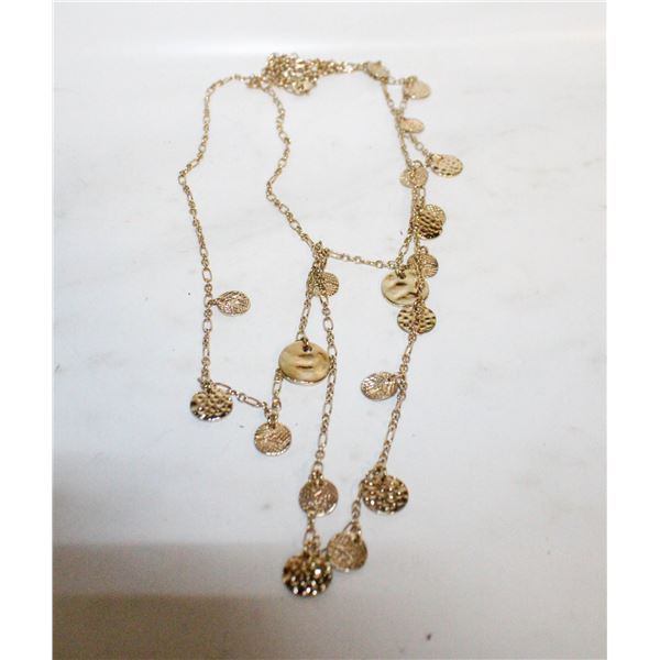 VINTAGE JOAN RIVERS DOUBLE STRAND COIN NECKLACE