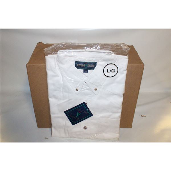 NEW MEN'S SHIRTS CASE OF 9 WHITE SIZE L
