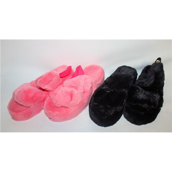 NEW WOMEN'S SLIPPERS 1PINK 1BLACK SIZE 8