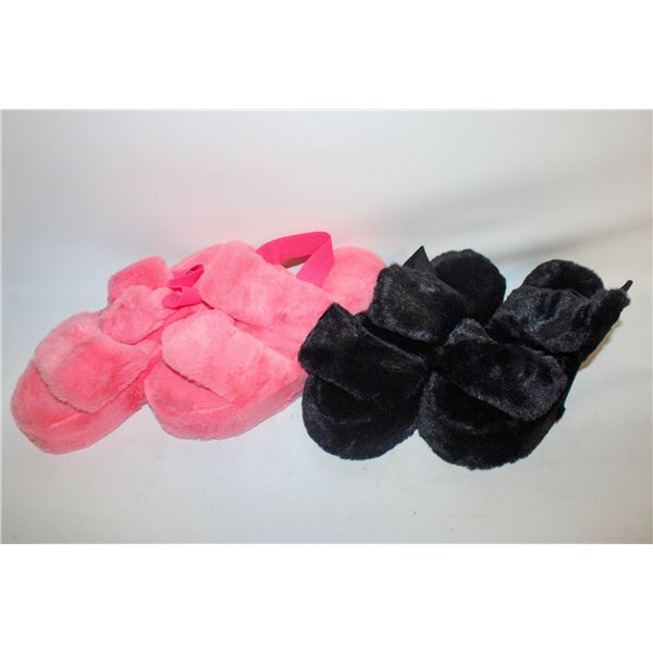 NEW WOMEN'S SLIPPERS 1PINK 1BLACK SIZE 7
