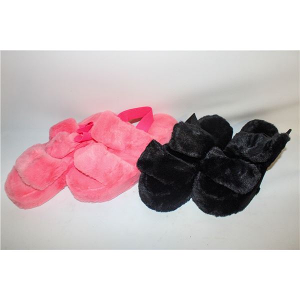 NEW WOMEN'S SLIPPERS 1PINK 1BLACK SIZE 10