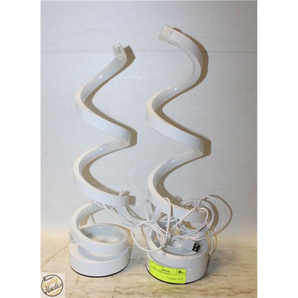 2 SPIRAL DESK LAMPS