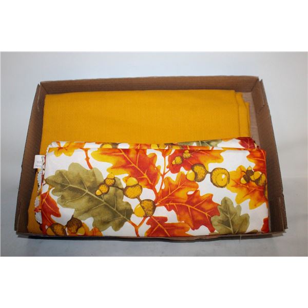 AUTUMN ORANGE LINENS 3 TABLECLOTHS ESTATE