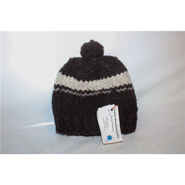 ADULT WOOL TOUQUE CHOCOLATE BROWN & TAN