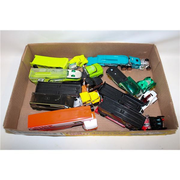 9 HOTWHEELS DIECAST SEMI-TRUCKS WITH