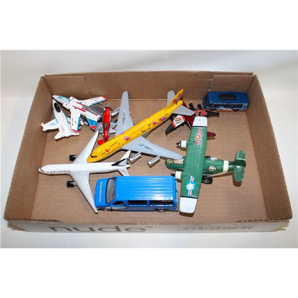 DIECAST AIRPLANES & SHUTTLE VAN & BUS