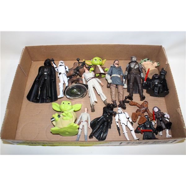 STAR WARS FIGURE TOYS, 17 PIECES,