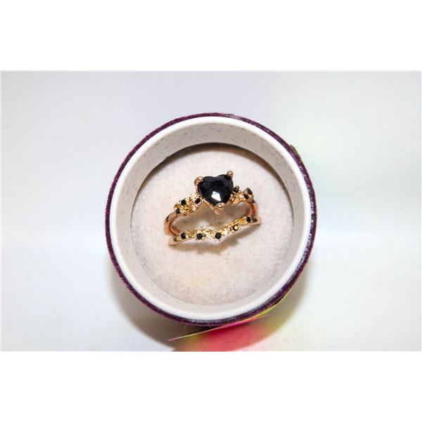 HEART SHAPE GP 2PCS/SET RING SET SZ7