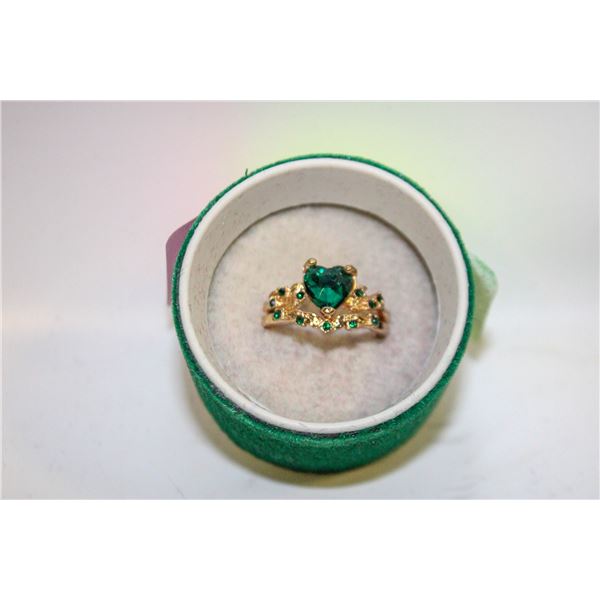 HEART SHAPE GP 2PCS/SET RING SET SZ9