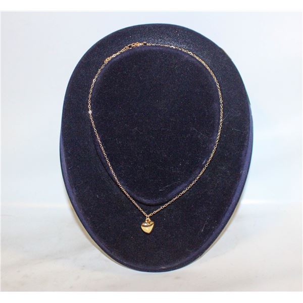 NEW PEACH HEART NECKLACE 3D HEART