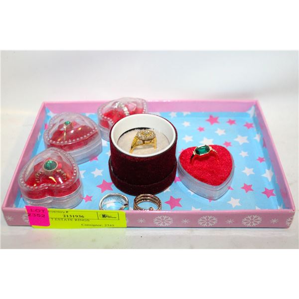 LOT OF 7 ESTATE RINGS