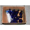 Image 1 : LOT OF VINTAGE BLUE GLASS BOTTLES DECORATIVE/ART
