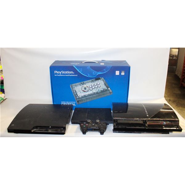 LARGE PLAYSTATION LOT W/JOYSTICKS, CONTROLLERS, &