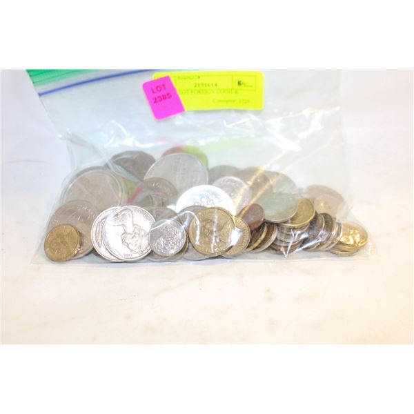 LARGE LOT FOREIGN COINS & TOKENS