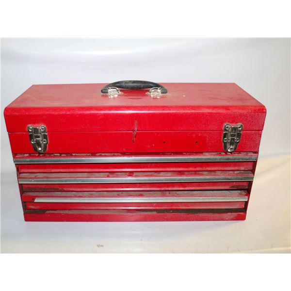 LARGE RED TOOLBOX WITH TOOLS