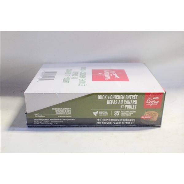 CASE OF 12 CAT FOOD DUCK+CHICKEN 155GRAMS