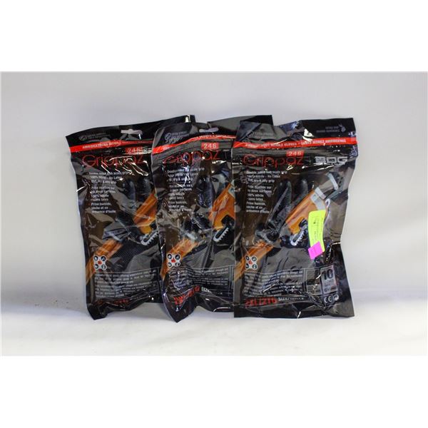 3PKS OF 10 GLOVES BDG GRIPPAZ NITRILE MECHANIC