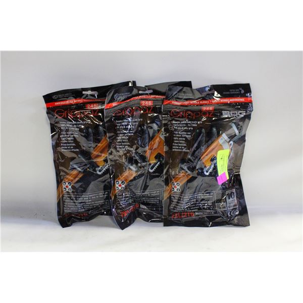 3PKS OF 10 GLOVES BDG GRIPPAZ NITRILE MECHANIC