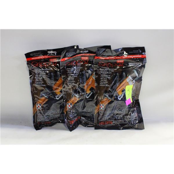 3PKS OF 10 GLOVES BDG GRIPPAZ NITRILE MECHANIC