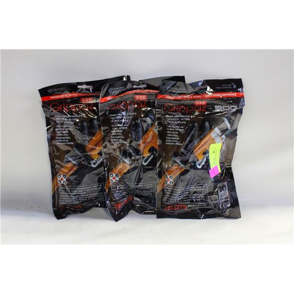 3PKS OF 10 GLOVES BDG GRIPPAZ NITRILE MECHANIC